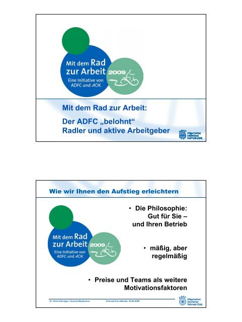 Dr. Silvia Körntgen, ADFC Baden - Machen Sie Ihren Betrieb ...