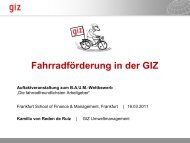 Fahrradförderung in der GIZ