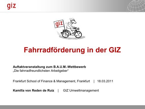 Fahrradförderung in der GIZ