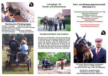 Vereinsflyer - Fahr- und Reitsportgemeinschaft Böhmetal