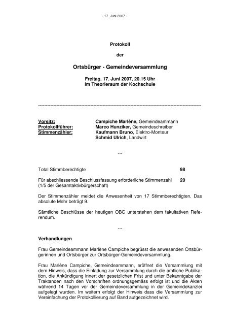 Das Protokoll als PDF-Download - Gemeinde Fahrwangen