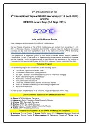 SPARC-Moscow 2011 - 2nd announcement-ts - FAIR