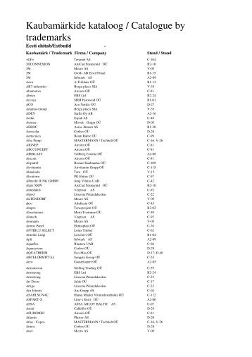 Kaubamärkide kataloog / Catalogue by trademarks