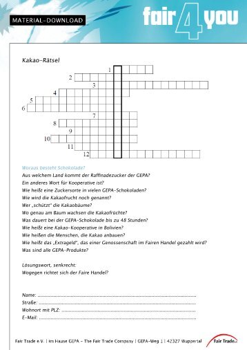 Kakao-Rätsel - Fair4You