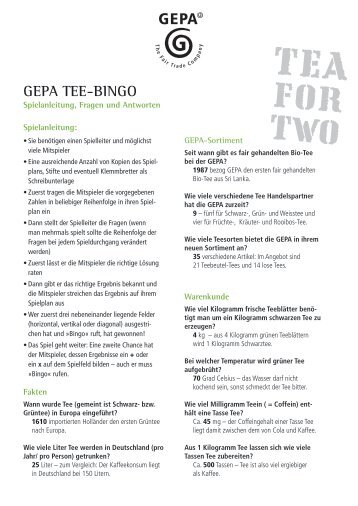 GEPA TEE-BINGO - Fair Trade