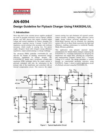 AN-6094 Design Guideline for Flyback Charger Using FAN302HL/UL