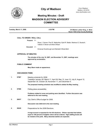 Meeting Minutes - Fair Elections Wisconsin