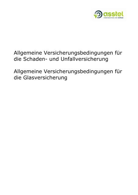 Glasversicherung Allgemeine Versicherungsbedingungen Asstel