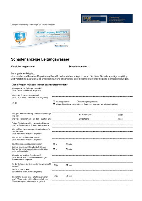 Schadenanzeige Leitungswasser.pdf - FAIRsicherungsladen