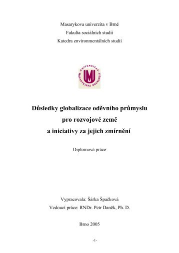 Důsledky globalizace oděvního průmyslu - Fair Trade