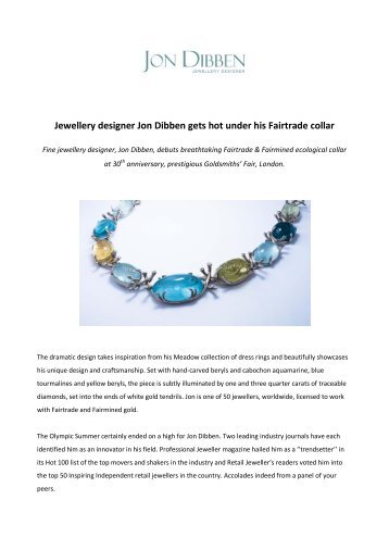 Jewellery Designer Jon Dibben Debuts