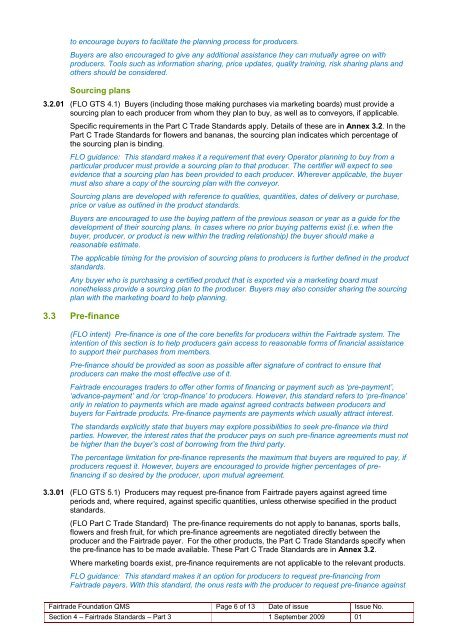 Fairtrade Standards for UK Operators In four parts Part 3