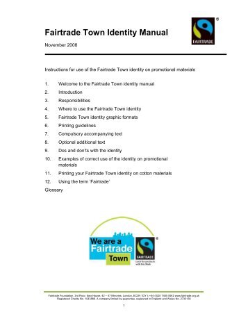 Fairtrade Town Identity Manual 241108 - The Fairtrade Foundation