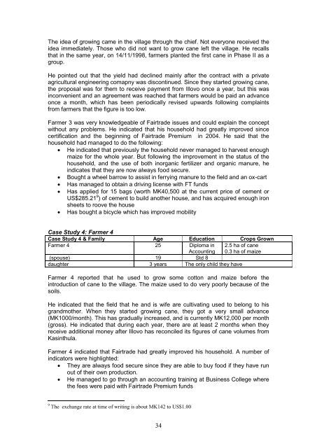 longitudinal impact assessment study of sugar producers in malawi