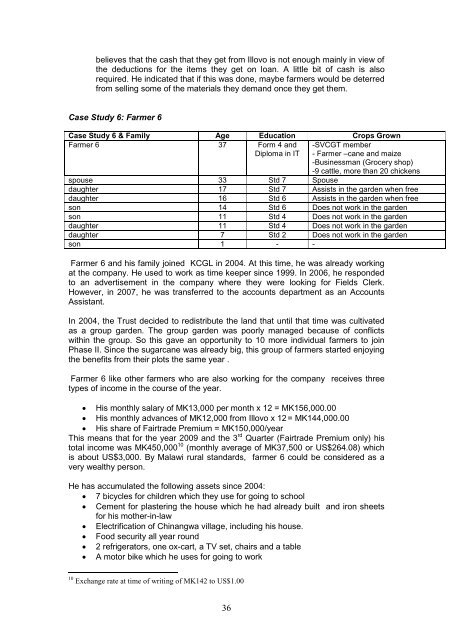 longitudinal impact assessment study of sugar producers in malawi