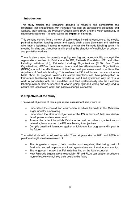 longitudinal impact assessment study of sugar producers in malawi