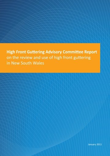 High front guttering advisory committee report - NSW Fair Trading ...