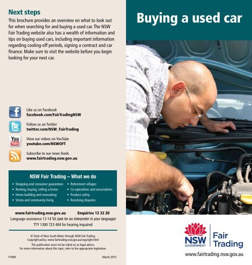 Buying a used car NSW Fair Trading