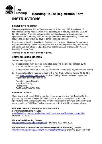 Nsw fair trading general assistance option
