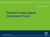 RLA compliance forum - ACL presentation - Office of Fair Trading