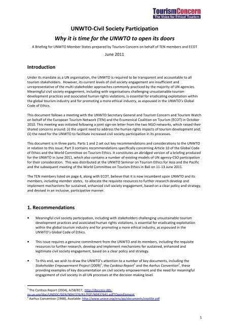 Unwto Cso Participation Briefing For Unwto Fairunterwegs