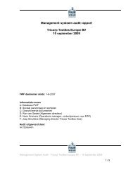 Management systeem audit rapport Tricorp Textiles Europe BV 10 ...