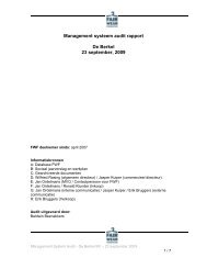 Management systeem audit rapport De Berkel 23 september, 2009