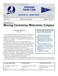 July 2012 Newsletter2 - Fairwind Yacht Club