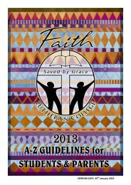 AZ GUIDELINES for STUDENTS & PARENTS - Faith Lutheran College