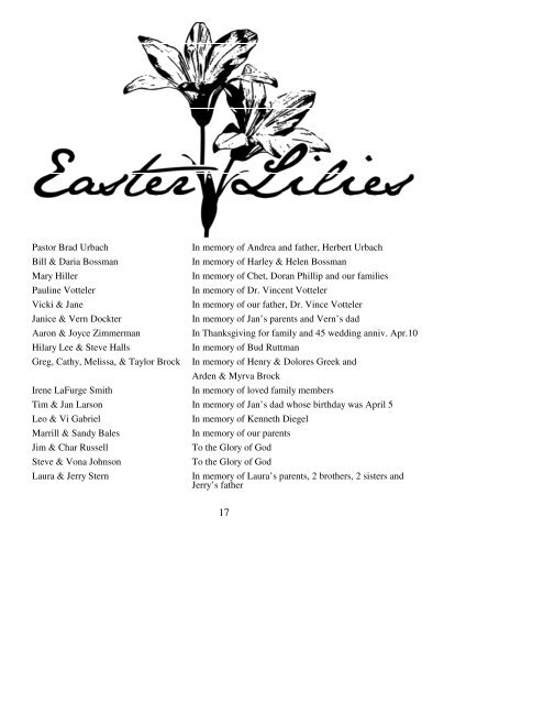 April 4, 2010 Bulletin for Easter Sunday (.pdf) - Faith Evangelical ...