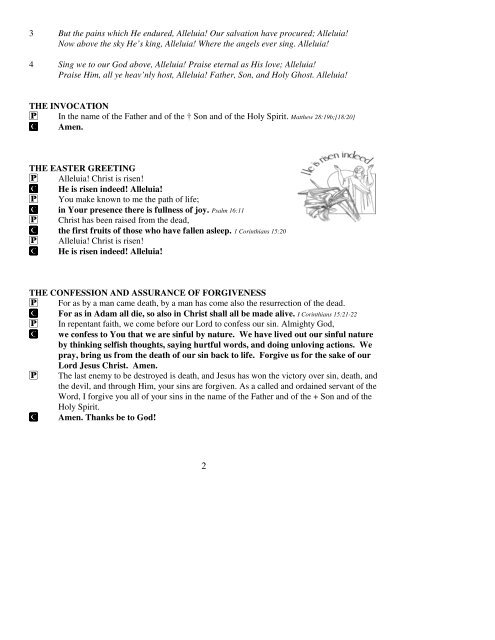 April 4, 2010 Bulletin for Easter Sunday (.pdf) - Faith Evangelical ...