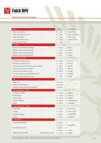 Prijslijst BHV p1 - Falck