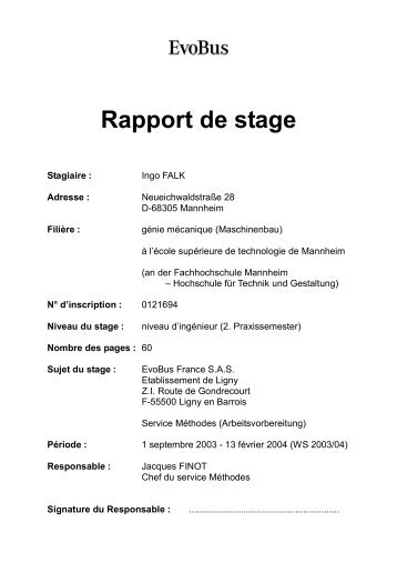 Rapport de stage - Falk, Ingo