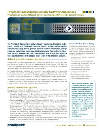 Proofpoint Messaging Security Gateway Appliances, Proofpoint on ...