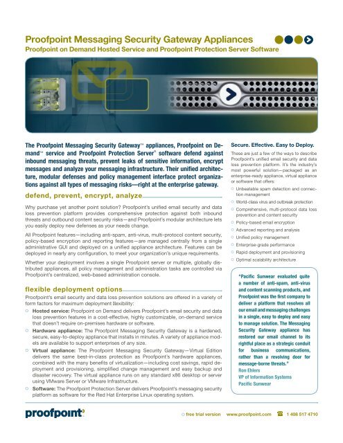 Proofpoint Messaging Security Gateway Appliances, Proofpoint on ...