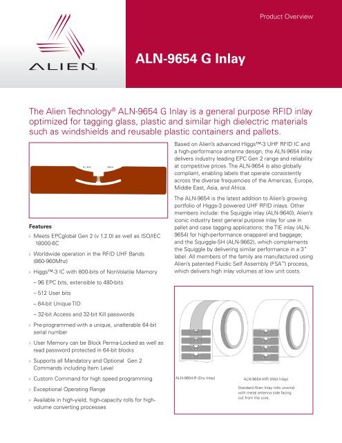 ALN-9654 G Inlay - RFID STUFF