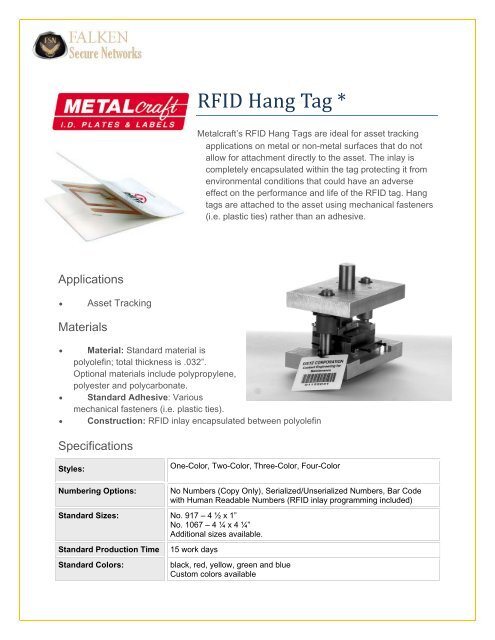 RFID Hang Tag * - Falken Secure Networks