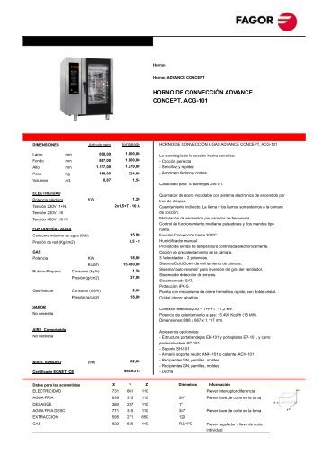 ACG-101 a gas - Fagor Industrial