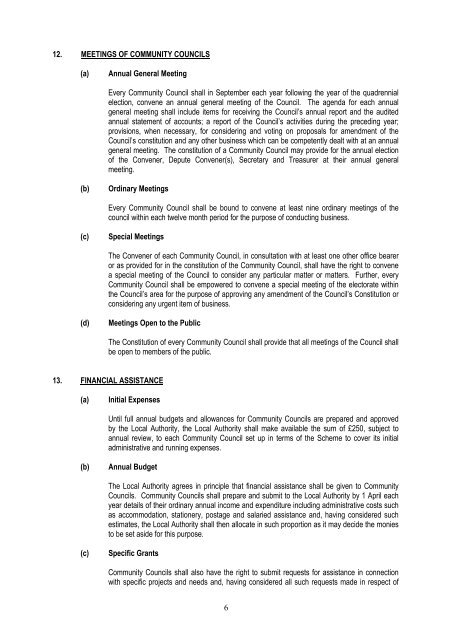 Scheme for the establishment of community councils - Falkirk Council