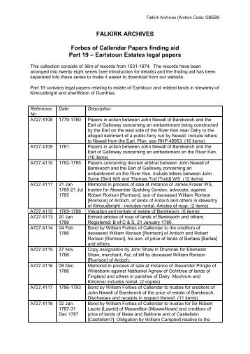 Earlstoun legal - Falkirk Community Trust