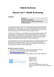 Health & Housing source list - Falkirk Community Trust