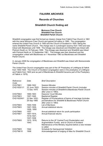 Shieldhill Free Church - Falkirk Community Trust