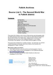 Second World War source list - Falkirk Community Trust