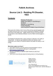 Redding Pit Disaster Source List - Falkirk Community Trust