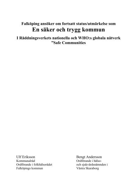 En säker och trygg kommun - Falköpings kommun