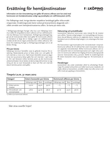 Ersättning för hemtjänstinsatser - Falköpings kommun