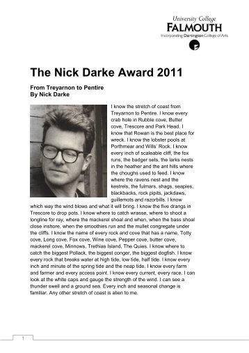 The Nick Darke Award 2011 - University College Falmouth