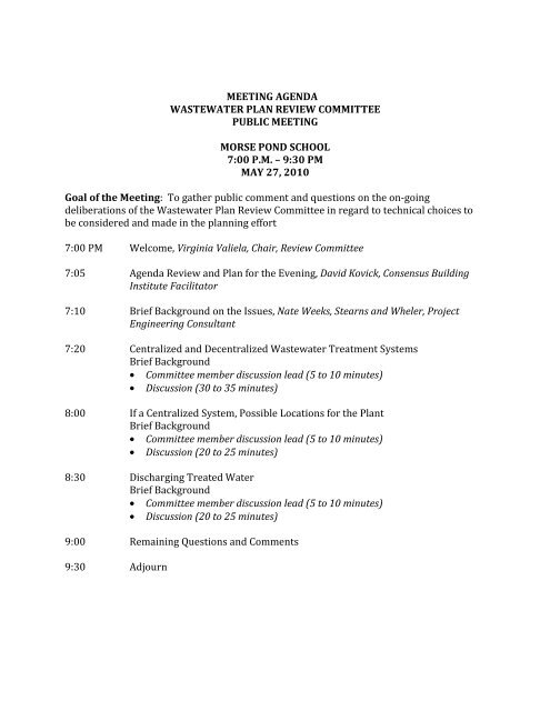 MEETING AGENDA