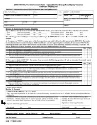 2009 H1N1 Influenza Vaccine Consent Form for ... - Town of Falmouth