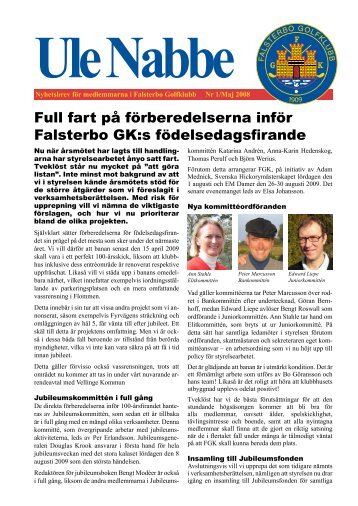 Nyhetsbrev Maj 2008 - Falsterbo Golfklubb